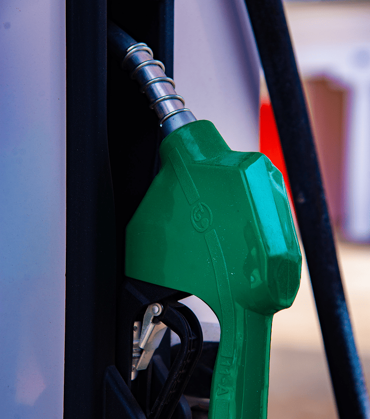 Customer following on-screen instructions at a self-service pump